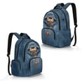 thumbnail image 2 of Xixirimido French Bulldog Denim Print 17" Multi Pockets Kids Backpack for Boys Lightweight School Bag Girls Large Bookbag for Elementary Middle High School Students, 2 of 8