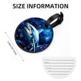 thumbnail image 5 of Starry Shark Set of 2pcs PU Leather Round Suitcase Tags with Privacy Cover and Name ID Tag - Ideal for Travel Luggage, Handbags, Backpacks, School Bags, 5 of 6