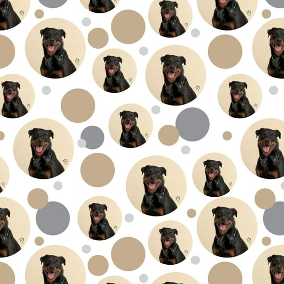 Rottweiler Dog Headphones Sitting DJ Premium Gift Wrap Wrapping Paper Roll