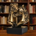 thumbnail image 4 of 2026 Animal Horses Head Sculpture Retro Resin Feng Shui Horses Statue Horse Figurine Blessing Horse Sculpture For Bookshelf, 4 of 6