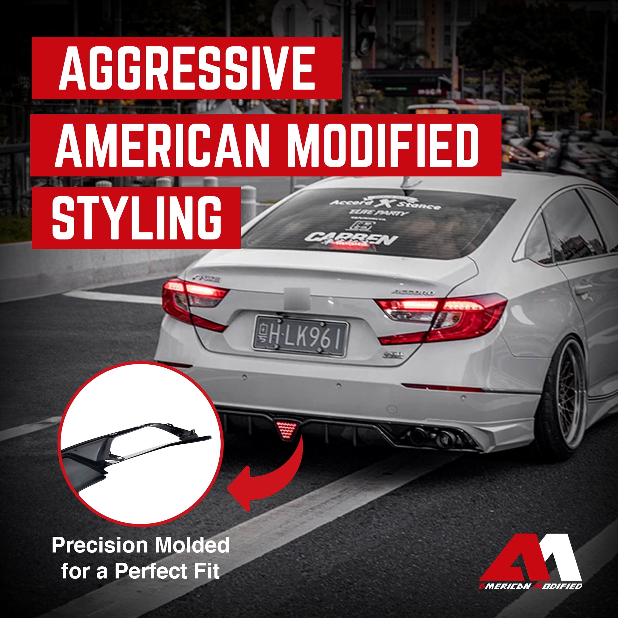 AMERICAN MODIFIED 18-23 Honda Accord Aerodynamic Rear Lip Spoiler, White