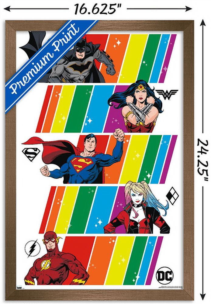 DC Comics Justice League - Pride Wall Poster, 14.725" x 22.375", Framed