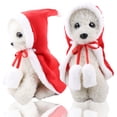 thumbnail image 2 of Disfraz navideño para mascotas: poncho con capa y gorro de Papá Noel para gatos y perros pequeños, color rojo, 1 unidad (talla S)., 2 of 5
