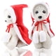 thumbnail image 2 of Disfraz navideño para mascotas: poncho con capa y gorro de Papá Noel para gatos y perros pequeños, color rojo, 1 unidad (talla S)., 2 of 5