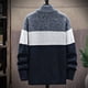 thumbnail image 2 of 2024 Winter Men Sweater Knit Cardigan Fashion Patchwork Stand Collar Mens Slim Casual Zipper Knitted Thick Warm Sweatercoat Man, 2 of 5