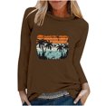 thumbnail image 2 of Clearance Clothes under $5.00 Fashion Women's Spring Printed Long Sleeves Round Neck Casual Tee Tops, 2 of 5