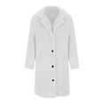 thumbnail image 5 of Women's 2025 Faux Fur Coat Lapel Long Sleeve Fuzzy Fleece Mid-length Sherpa Jacket Button Down Winter Outerwear, 5 of 7