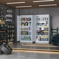 thumbnail image 2 of Metal Storage Cabinet,Dark Gray Steel Garage Cabinet with Doors and Adjustable Shelves, Metal Cabinet with Lock,Garage Cabinets and Storage System for Garage,Home Office,School, 2 of 14