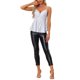 thumbnail image 2 of INSPIRAR CHIC Top de Fiesta sin Mangas con Tirantes Espagueti para Mujeres, Top Cami con Peplum y Brillo, Plateado, XS, 2 of 5