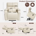 thumbnail image 2 of Vabches Power Lift Recliner Chair Dual Motor, Electric Leather Recliner for Adults with Cup Holder, Tray and USB & Type-C, Pillow Side Pocket, 2 of 9