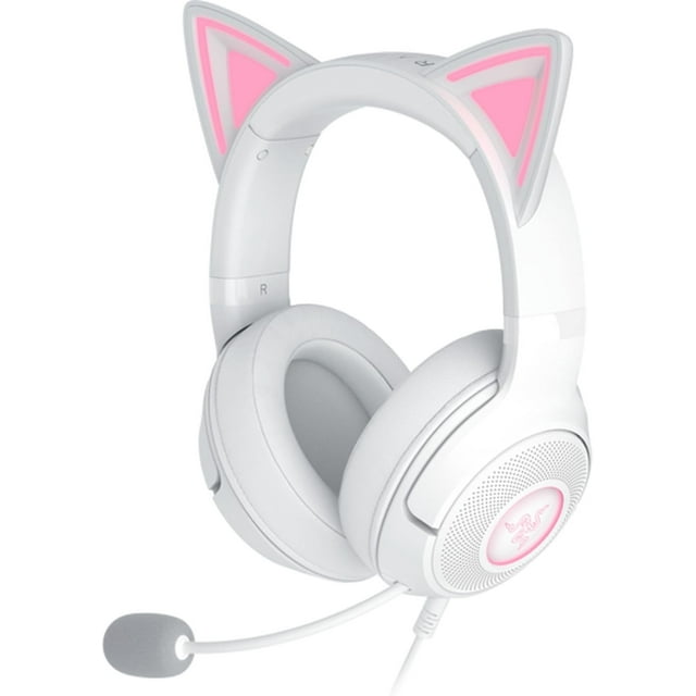 Audífonos Gamer RGB Razer Kraken Kitty V2 Orejas de Gatito Blanco