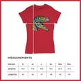 thumbnail image 5 of Tee Hunt Colorful Raptor T-Shirt Dean Russo Neon Dinosaur Pattern Women's T-Shirt Tee, Red, Large, 5 of 5