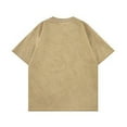 thumbnail image 3 of Mens Cotton Wash Solid T-Shirts Oversized Unisex Short Sleeve Streetwear Rap Hip Hop Basic Tee Tops, 3 of 3