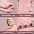 thumbnail image 3 of Tirrinia Oversized Wearable Blanket Hoodie, Fleece Home Blanket Sweatshirt, Warm Blanket with Sleeves, Gift for lover, 3 of 7
