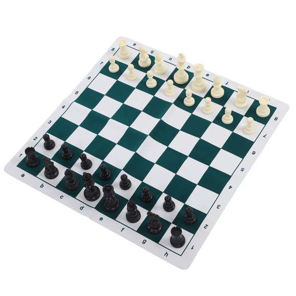 Fyydes Desktop Chess,Chess Sets,Chess Set Plastic Chess Board Set Desktop Game With 50x50cm Artificial Leather Board For Party Camping Relaxing
