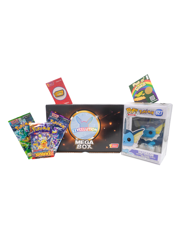 Collectible Eeveelutions Mega Box - Funko Pop, Booster Packs, Enamel Pin & Bonus Items