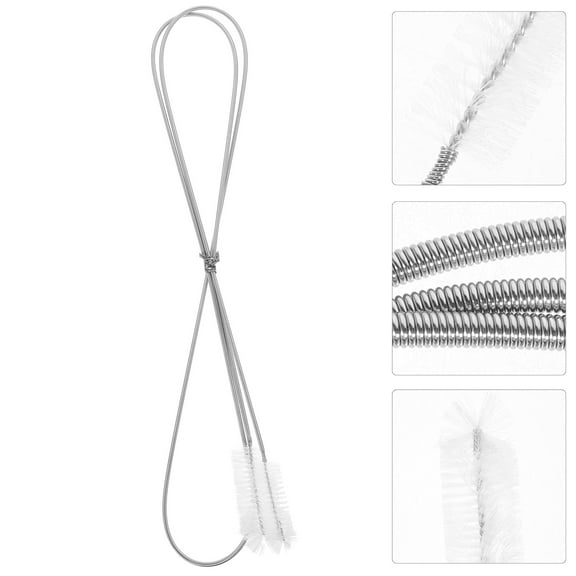 Amosfun Small Cleaning Brush for Water Pipes Silver Stainless Steel 1Pcs