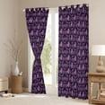 thumbnail image 3 of Feelyou Purple Damask Blackout Curtains Set of 2 (52x84 Each), Gothic Cat Window Curtains, 3 of 6