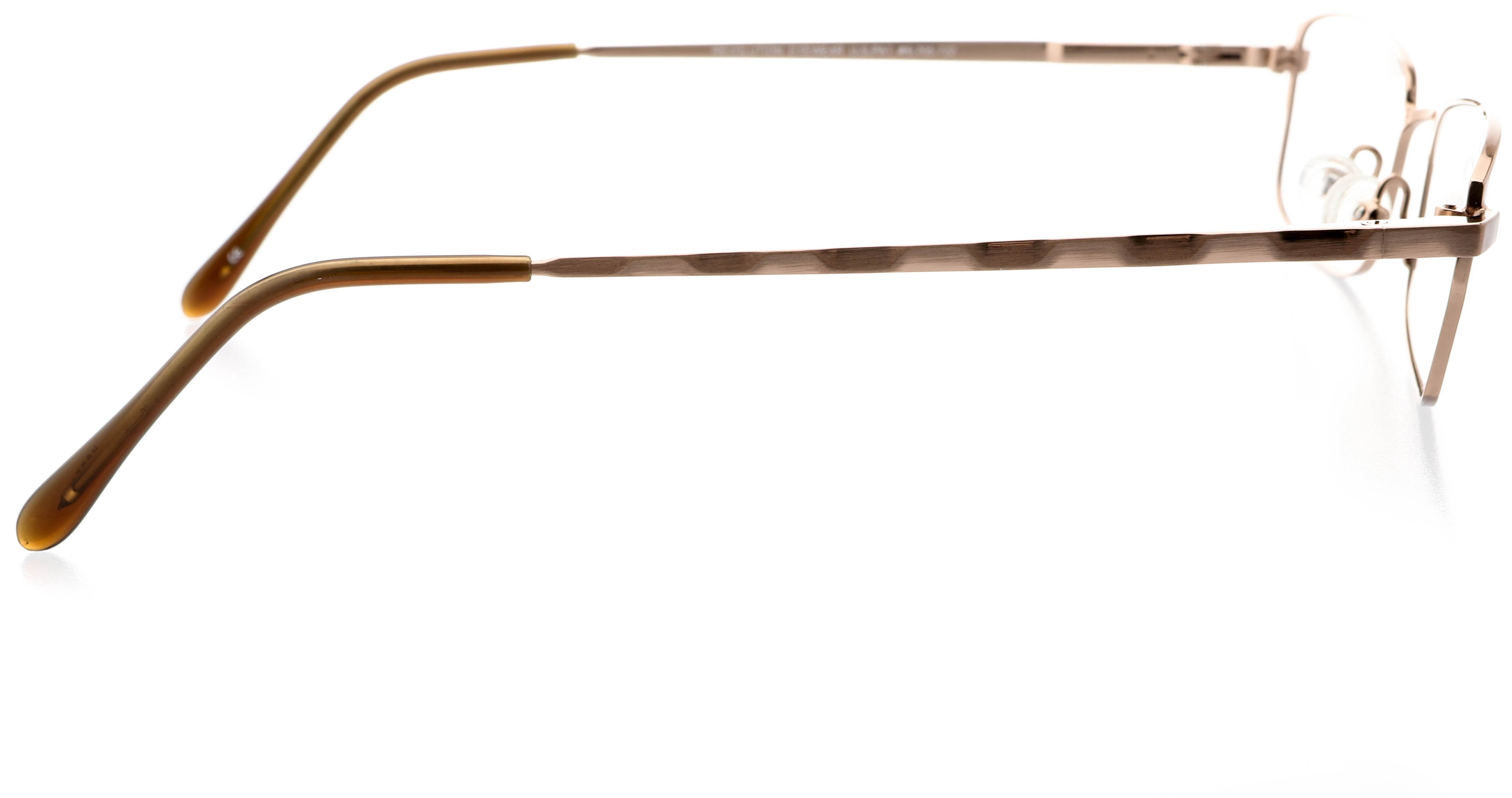 Unisex Optical Eyewear - Rectangle Shape, Metal Full Rim, Pale Copper