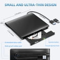 thumbnail image 2 of Ziweo External DVD Drive USB 3.0 Type-C CD Burner Portable CD +/-RW Drive DVD Player for ROM Rewriter Burner Compatible with Laptop Desktop PC Window, 2 of 2