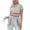 Beige, variant on Women's Crew Neck Short Sleeve Crop Top,Colorful Glitter Party Stage ,XXL