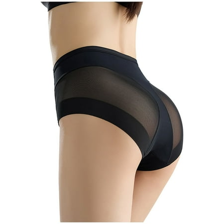 LNWUY Butt Lifter Panties Seamless Tummy Control Panty Women Mesh Breathable Underwear Booty Lifter Shapewear Black XL
