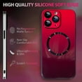 thumbnail image 4 of Matallic Glossy for iPhone 11 Pro Max Compatible with MagSafe Electroplating Metal Bumper Translucent Matte Shockproof Protective Classic Case-Red, 4 of 12