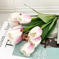 thumbnail image 3 of Monstrate 4X ramo de flores artificiales falso boda tulipanes planta florero ceremonia jardín arreglo decoración suministros blanco Type3 NO3, 3 of 6
