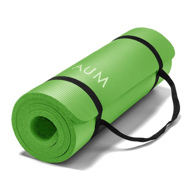 AUM High Density HD Foam Tech Yoga Exercise Mat - 72" x 24" x 1/2" - Kiwi Green