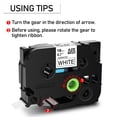 thumbnail image 2 of GREENCYCLE 2PK 18mm 8m Black on White/Green Laminated Label Tape Compatible for Brother TZ TZe TZe-241 TZ241 TZe-741 TZ741 P-touch Printer, 2 of 7