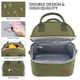 thumbnail image 4 of Hafmall Insulated Lunch Bag for Women Men, Dual Compartment Adult Box, Womens Work, Reusable Tote with Shoulder Strap, Green, 4 of 7