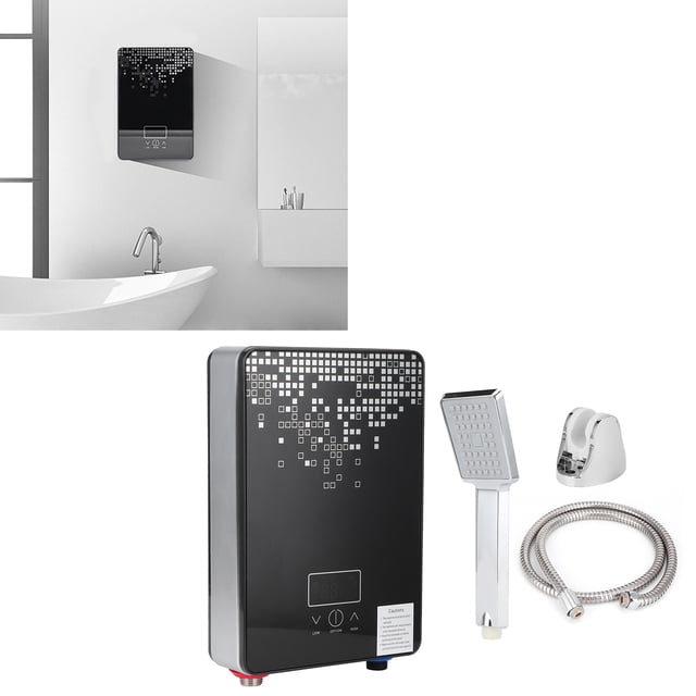 Calentador de Agua, 6500W Calentador de Agua Instantános Calentador Instantáno Portátil Con Bañera de HidromasaJe Con Cabezal de Ducha Kit para el Baño Hotel Hotel Kitchen