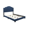 thumbnail image 4 of Sleepy's by Mattress Firm Harley Button Tufted Headboard with Low Profile Bed Frame, Queen , Blue, 4 of 5