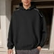 thumbnail image 1 of MHFRRA Sudadera con Capucha Informal con Panel de Cremallera En El Hombro y Llegada de Otoño/Invierno para Negro, 1 of 5