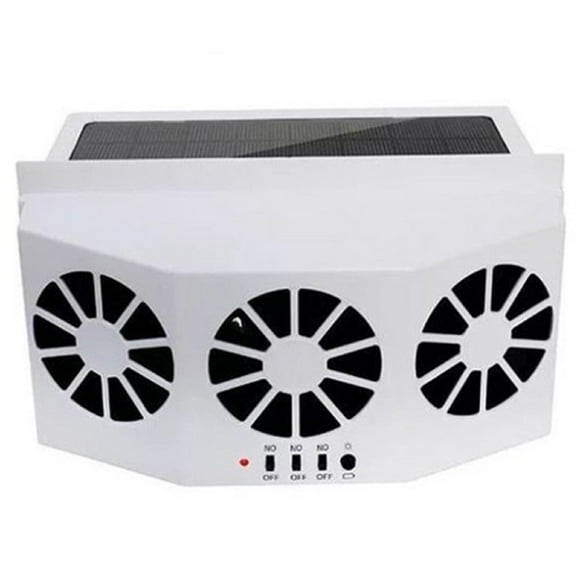 Solar Car Exhaust Fan with 3 Motors, Rechargeable Battery for Vehicle Air Circulation, Smoke/Odor Removal – Adjustable Window Mount