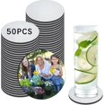 thumbnail image 1 of 50 PCS Sublimation Coasters Blanks Bulk, 4x4 Inch Round Blank Cup Mat Rubber for Sublimation Transfer Heat Press Printing DIY Crafts, 1 of 6