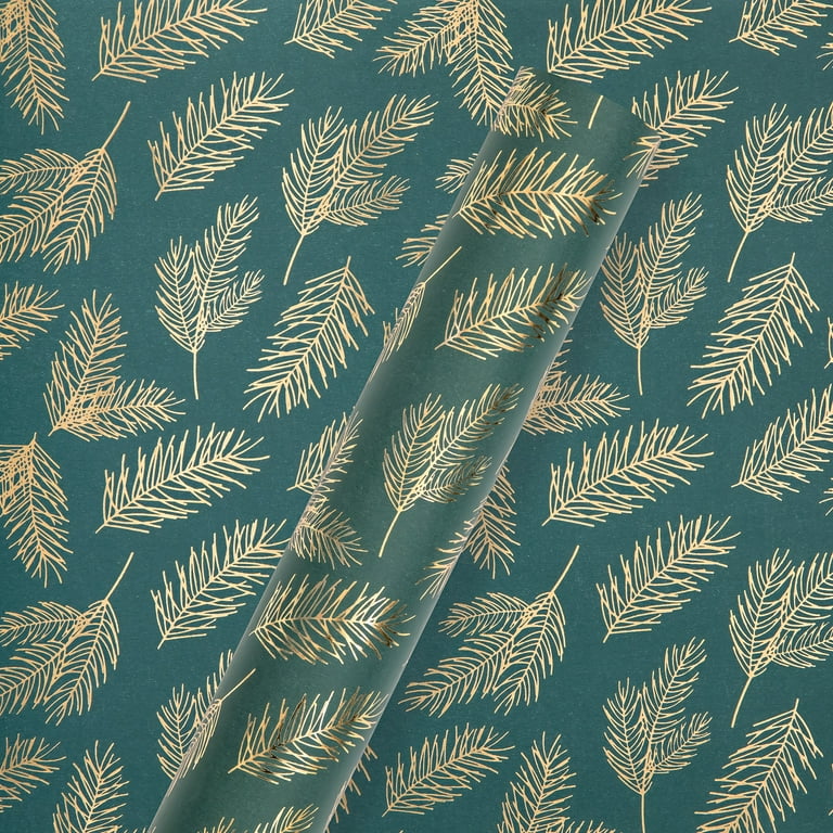 Gold Flakes on Emerald Green Wrapping Paper | Zazzle
