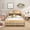 Natural, variant on Jopath Full Size Montessori Floor Bed with Bookcases and Blackboards, Versatile Platform Beds with Guard Rails, Solid Wood Floor Beds with Storage Headboards for Kids and Teens Natural