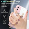 thumbnail image 4 of for Samsung Galaxy A54 5G Case Clear Glitter Silicone Soft, Shockproof Phone Case Samsung A54 5G Case with Chain Strap Bracelet for Women Aesthetic Thin Cover Pink Cute (Pink), 4 of 14