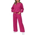 thumbnail image 3 of Conjunto Deportivo PRETTYGARDEN de 2 Piezas para Mujer, Set de Lounge Rojo Rosado Talle S, 3 of 9