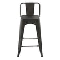 thumbnail image 4 of Pemberly Row 24" Metal Counter Stools in Gunmetal Brown (Set of 2), 4 of 9
