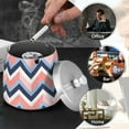 thumbnail image 4 of Yayeee Ashtray with Lid for Cigarette Smokeless Stainless Steel Home Ash Holder, White Geometric, 4 of 7