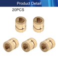 thumbnail image 4 of HUGFEGWE M3x5mm Female Thread Knurled Nuts Hx5mm OD Brass Threaded Insert Embedment Nuts Hydraulic Welded Joint Injection Molding Assortment Kit for 3D Printing Injection Molding 20PCS CJB91-25009, 4 of 6