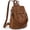 0507 Brown, variant on Women ANTI-THEFT Backpack Purse PU Washed Leather Convertible Ladies Rucksack Bowknot Shoulder Bag Black