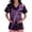 Cyan, variant on Clossjun Halloween Scrub Tops Women Plus Size V Neck Ghost Print Scrub Uniforms Stretchy Medical Nursing Top with Pocket