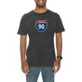 thumbnail image 3 of Big Size Interstate Highway 90 Graphic Design Vintage Crewneck Tee - Vintage Black 2XL, 3 of 4