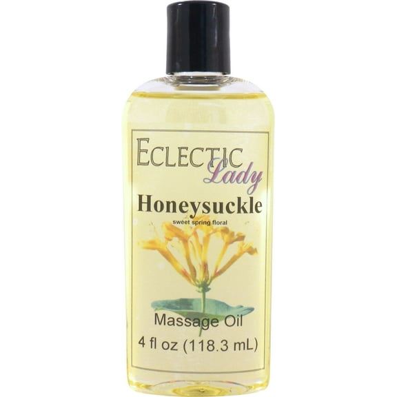 Honeysuckle Massage Oil by Eclectic Lady, 4 oz, Sweet Almond Oil and Jojoba Oil