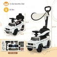 thumbnail image 5 of Lowestbest Kids Toddler Trolley, Kids Electric Car, 3-In-1 Kids Ride on Mercedes Benz G350 Push Car with Canopy,White, 5 of 10