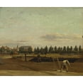 thumbnail image 2 of John Seguier 14x12 Black Ornate Wood Framed Double Matted Museum Art Print Titled: Excavating the Regent's Canal, with a View of Marylebone Chapel, 2 of 5