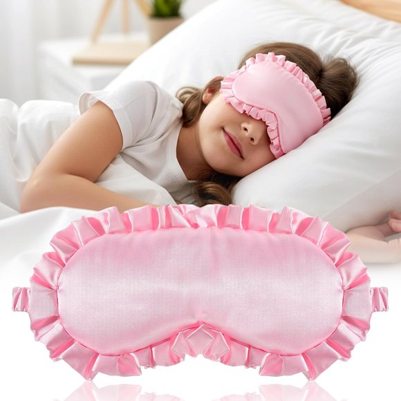 Qianyu Soft Eye Cover Silk Sleep Mask with Adjustable Elastic Band Light Blocking Blindfold No Pressure Eyeshade for Night Sleeping Travel